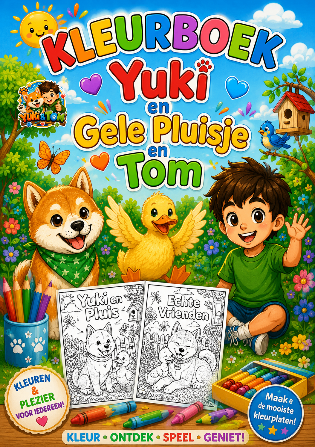Kleurboek Yuki en Gele Pluisje en Tom