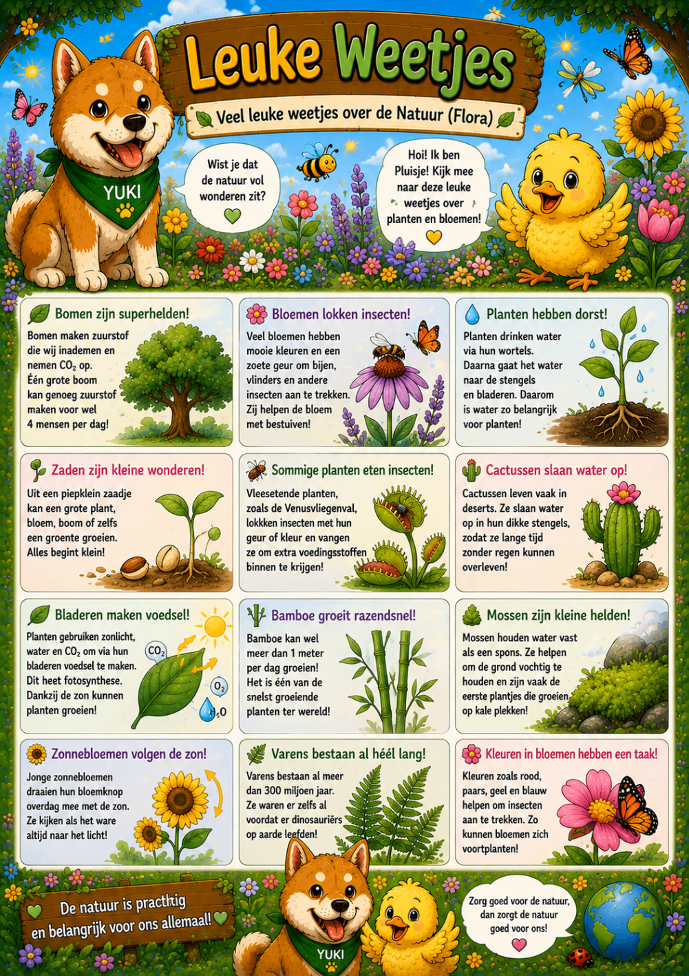 Vakantie doeboek Yuki en Pluis: leuke weetjes over de natuur en flora