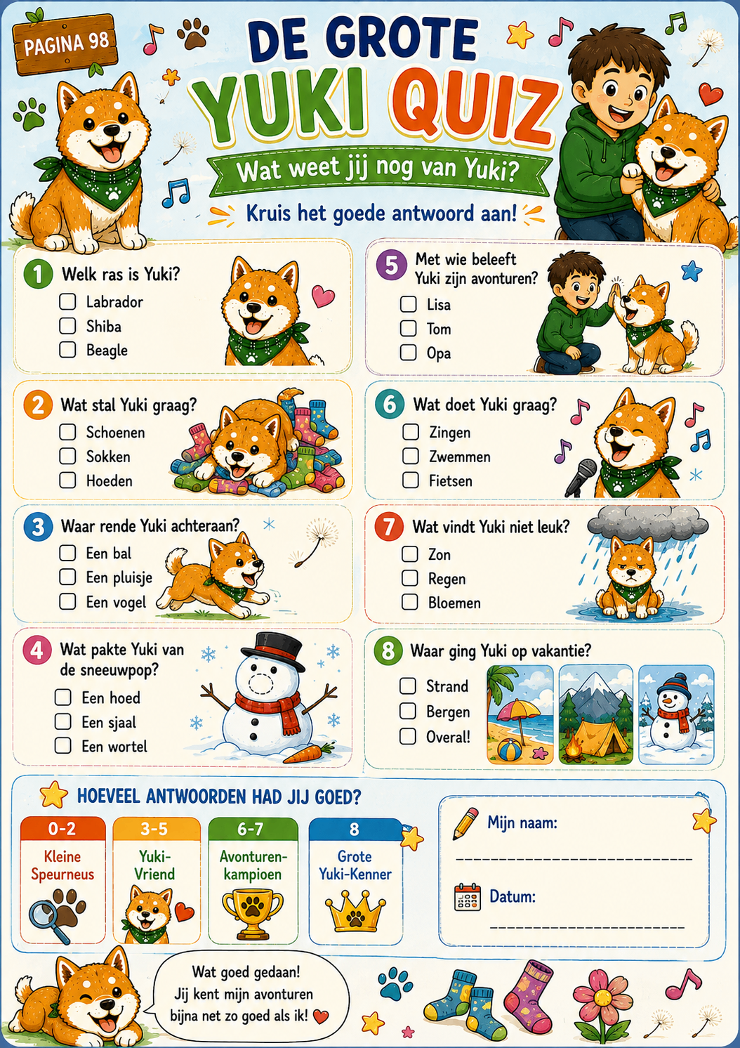 Vakantie doeboek: de grote Yuki quiz met acht vragen